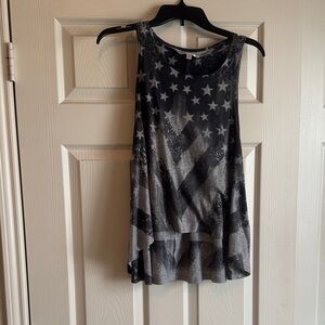 Moa Moa Black and Gray Star Tank Top